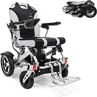 Adult Electric Wheelchair Folding Lightweight with Batteries Heavy Duty Supports 28 Lbs Aircraft Grade Aluminum Alloy Frame More Strength,Rigid Rubber Tyre Wheel More Stable