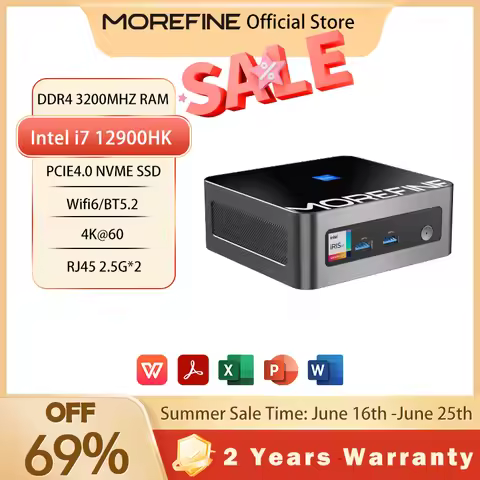 MOREFINE M9PRO Mini PC 12900HK Intel Core I9 Gaming Mini Pc 12450H RAM 16G 512GB NVME Desktop Portab