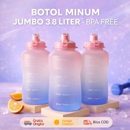 Jumbo 3.8 Liter BPA Free Time Marker 5003 Drinking Bottle | Large Water Bottle Motivational Sports G