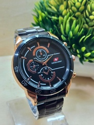 jam tangan gerakan otomatis swiss kinetik army kombinasi hitam rose gold jam tangan pria