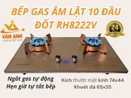 Bếp gas âm lật 10 đầu đốt có hẹn giờ ngắt gas tự động REDHOME 8222V
