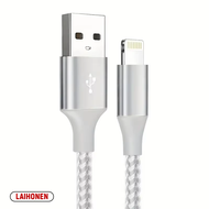 Cáp USB A To Lightning Bện Nylon LAIHONEN Được Chứng Nhận MFi 1m/2m/3m Cho iPhone 11/12/13/14 Pro XS