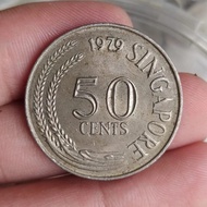 singapura koin 50 cent cetakan pertama 1 keping