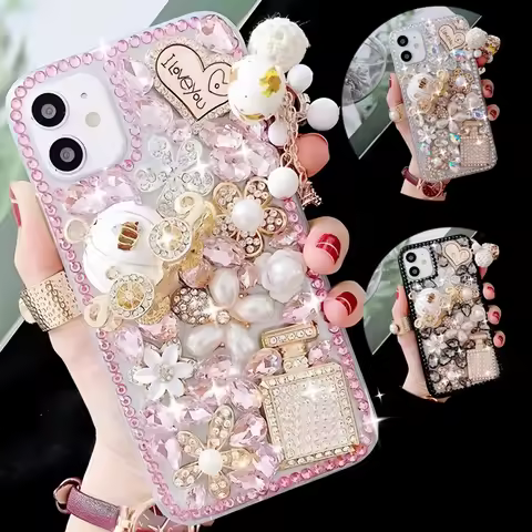 Diamond Bling Rhinestone 3D Luxury Case For LG Stylo 6 7 5 K52 K40S K92 5G K22 Plus K51 Phone Cover