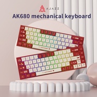 AJAZZ AK680 Mechanical Keyboard Gaming Wired Compact Laptop Tea Or Red switch 68 Keys