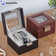 MASMETO Watch Box, Wood Leather Watch Storage Box, Portable 1 Watch Slot Watch Collection Box Watch 