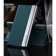 Casing Samsung Galaxy Note 8 9 10 Plus/Note 20 Ultra Luxury Frosted Leather Flip Plating Magnetic Front Cover Flip  Phone Case