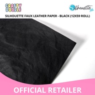 Silhouette Faux Leather Paper - Black (12x59 Roll)