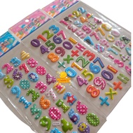 Children's Number Motif Stickers/Number Stickers/Children's Educational Toys/Embossed Stickers
