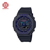 Casio G-Shock Virtual Blue Series GA-2100VB-1A Black Resin Band Men Watch