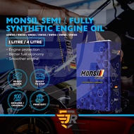 Monsil Semi Synthetic Fully Synthetic Engine Oil Car 10w40 5w30 Minyak Hitam Lubricant