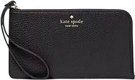 Kate Spade Lucy Glitter Medium L-Zip Wristlet (Black), Black