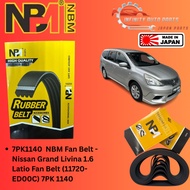7PK1140  NBM Fan Belt - Nissan Grand Livina 1.6 Latio Fan Belt (11720-ED00C) 7PK 1140