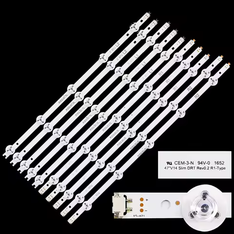 LED Strip For 47" V14 slim DRT Rev0.2 1 L1 L2 R1 R2 Type TX-47AS650 47AS740 47AS650E 6916L-1811A 691