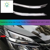 【hzswankgd3.sg】Car Chrome Headlamp Lamp Strip Cover Trim Fog Lights Strip Cover Styling Accessories for NISSAN SERENA C27 2017-2019
