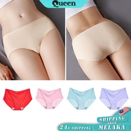Ice Silk Panties Seamless Women Underwear Middle Waist Seluar Dalam Wanita Girl Panties