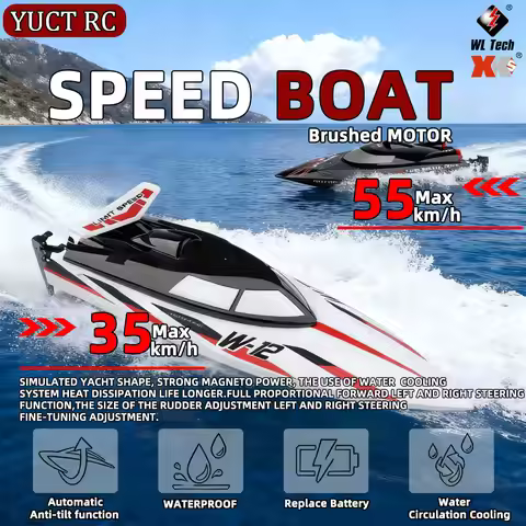 WLtoys WL916 RC Boat 2.4Ghz 55KM/H Brushless High Speed Racing Ship WL912-A Electric Remote Control 