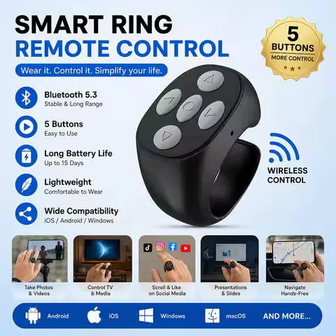 Bluetooth Mobile Selfie Lazy Artifac Short Videos Remote Control Ring Mobile Phone Bluetooth Control