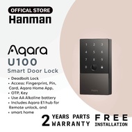 AQARA SMART LOCK U100. FINGERPRINT/CARD/PIN/KEY+MOBILE APP+OTP+REMOTE UNLOCK (FREE INSTALLATION