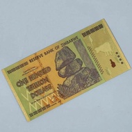 Spesial Zimbabwe Gold Foil 100 000 000 000 000 Dollar Souvenir Per 1