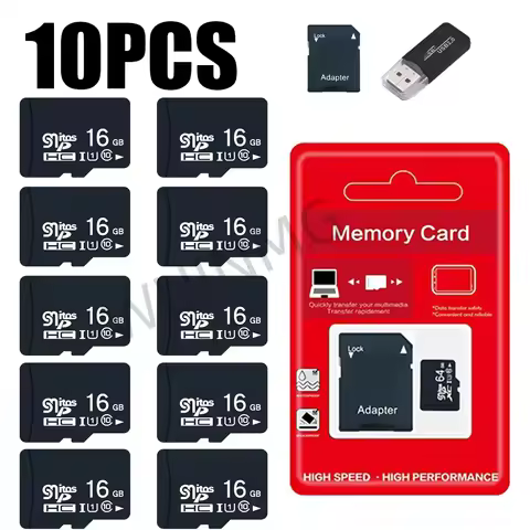 10PCS TF Card Class10 128GB 256GBWholesal cartao de moria 32GB 64GB 16G SD Card 8G 4GB 2GB Flash Mem