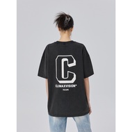 Climax VISION Big C Printed Casual Short-Sleeved T-Shirt American High Street Men Women Couples tee Street Wear 1025