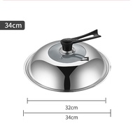 Onetwone Stainless glass Wok Lid pan cover Standable Universal Pan lid 32cm/34cm/36cm explosion-proo
