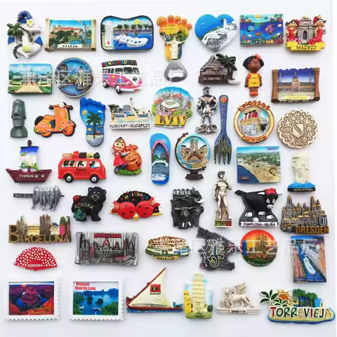 Brazil, Ukraine, Chile, Maldives, India, Colombia, Cyprus, Italy, Spain, Poland Fridge Magnets World