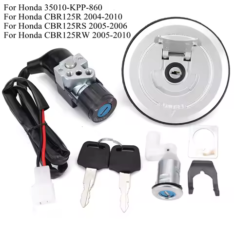 Gas Tank Fuel Cap Cover Ignition Switch Lock Key for Honda CBR125R CBR125RS CBR125RW 35010-KPP-860 C