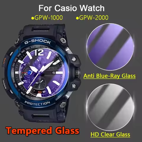 1-5Pcs Screen Protector For Casio GPW-1000 GPW-2000 Watch 2.5D 9H Ultra Clear / Anti Blue-Ray Temper