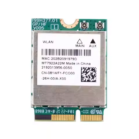 ABRJ-Wifi 6E MT7922 M.2 Wireless Card 5374Mbps Bluetooth 5.2 Network Adapter 802.11Ax 2.4G/5G/6Ghz W