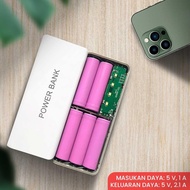 (COD) PROMO DIY Power Bank Case LCD Display Rakit sendiri dengan isi 5 x 18650 batre Built-in Cable 