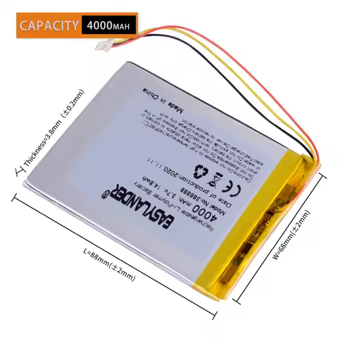 3Wires 386888 3.7V 4000MAH Polymer Li-ion Battery Ror Onyx Book Ceasar 2 DARWIN 3/4/5/6 E-BOOK Vasco