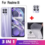 3-in-1 Realme 8i Glass Film Realme 8i 8 7 7i Pro 5G 4G Q3t Tempered Glass HD Screen Protector Realme