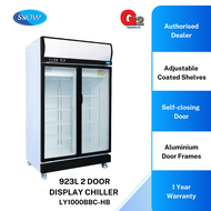 SNOW (Authorised Dealer ) 2 DOOR CHILLER SHOWCASE 923L LY1000BBC-HB / BLK - SNOW WARRANTY MALAYSIA