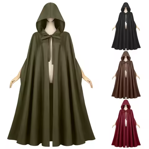 Anime Halloween Horror Characters Cosplay Costumes Adult Unisex Hooded Cape Velvet Cloak Medieval Ho