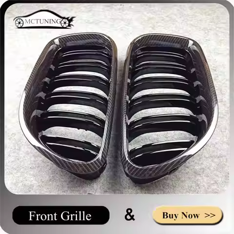 Racing Front Grilles For B-MW 6 Series M6 F06 F12 F13 650I 640I 2012-2016 Dual Line Glossy ABS Carbo