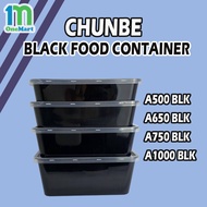 50pcs Bekas Tupperware Hitam A500/A650/A750/A1000 Chunbe Rectangular Food Container With Lid Tupperw