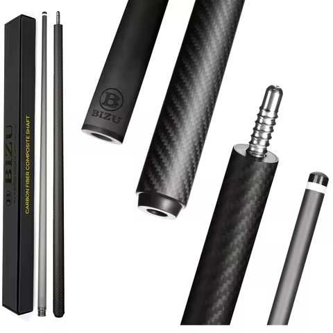 BIZU Carbon Fiber Billiard Cue Snooker Pool Putter with 3/8x8 Joint Precision Gaming Tool for Pool T
