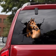 wholesale Classic Simulation Waterproof Decal 3D Funny Animal Horse Mirror Wall Sticker Ornament for