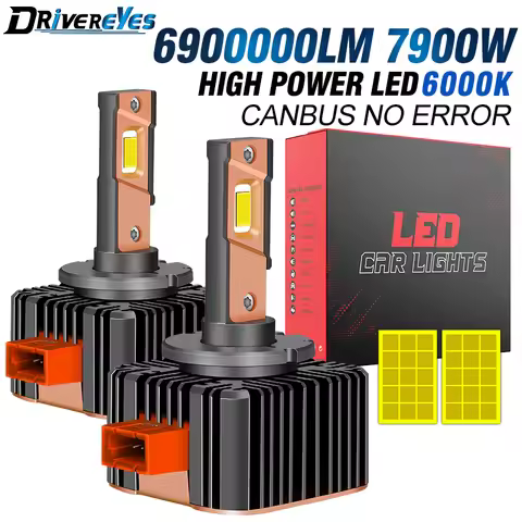 D3S D1S LED Headlights Canbus 1:1 HID D2S D4S D5S D8S D1R D2R D3R D4R Auto Lamp 6900000LM 7900W Plug