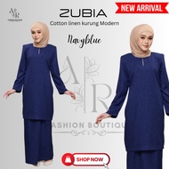ZUBIA NEW ARRIVAL BAJU KURUNG MODEN  PLAIN COTTON LINEN MUSLIMAH