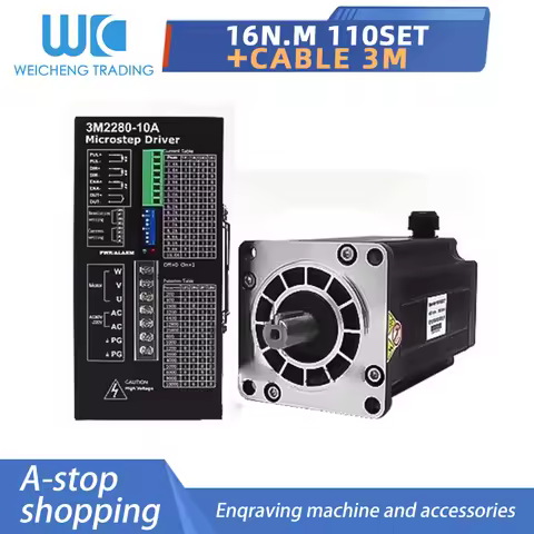 CNC Stepper Motor Kits 16Nm 3PH Stepper Driver + 1.2 Degree 6.4A 110mm NEMA 42 Stepper Motor Kit 3M2