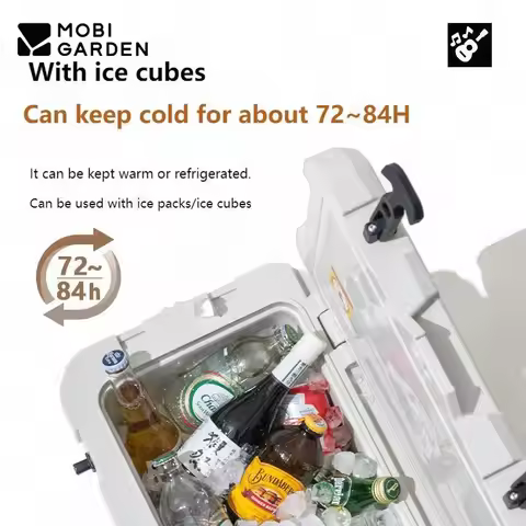 MOBI GARDEN 25L Outdoor Cooler Box Refrigerator Ice RetentionFood Grade Material for Family Camping 