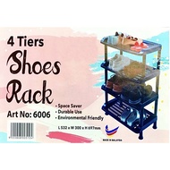 4 Tier Shoes Rack / Rak Kasut / Plastic Shoe Rack / Plastic Rak Kasut