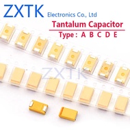 20Pcs 3216 1206 3528  6032 7343 Type A B C D E P Tantalum Capacitor 6.3V 10V 16V 25V 35V 50V 1UF 2.2