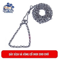 Dây xích và vòng cổ inox cho chó Kún Miu