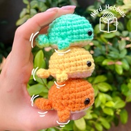 GANTUNGAN BABY WHALE Keychain Amigurumi Crochet BABY WHALE Crochet Keychain/ Knitted Doll/ Couple Ke