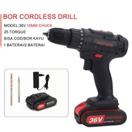 (Dikirim Dari Jakarta)mesin bor baterai cas komplit 36VF bor impact 10mm mesin bor tangan bor listrik murah bor jld 36 volt  BOR 10MM BOLAK BALIK KAYU/BETON/TEMBOK/METAL/bor cas murah 2 baterai promo/bor cordless/bor baterai cas/bor batre