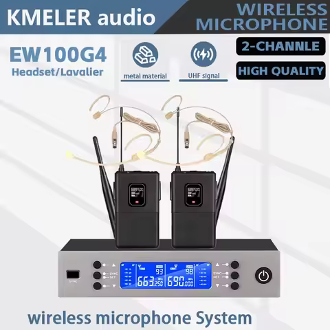 KMELER EW100G4 Head mounted Wireless Microphone Set UHF High quality 2-channel lavalier microphone s